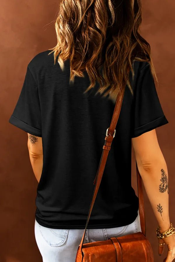 Bull Head Embroidered Round Neck T Shirt – Black for Shopify Collective (4 view)