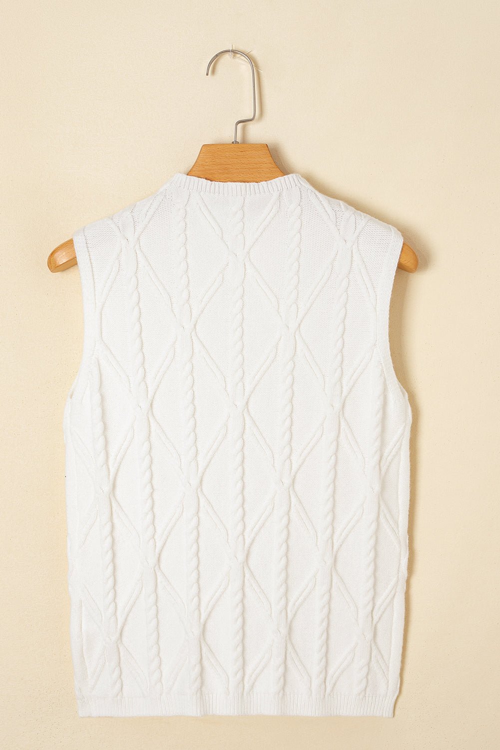 Alaia Pearled Textured Knit Sweater Vest – White Sweaters & Cardigans/Sweater Vests for Shopify Collective (7 view)