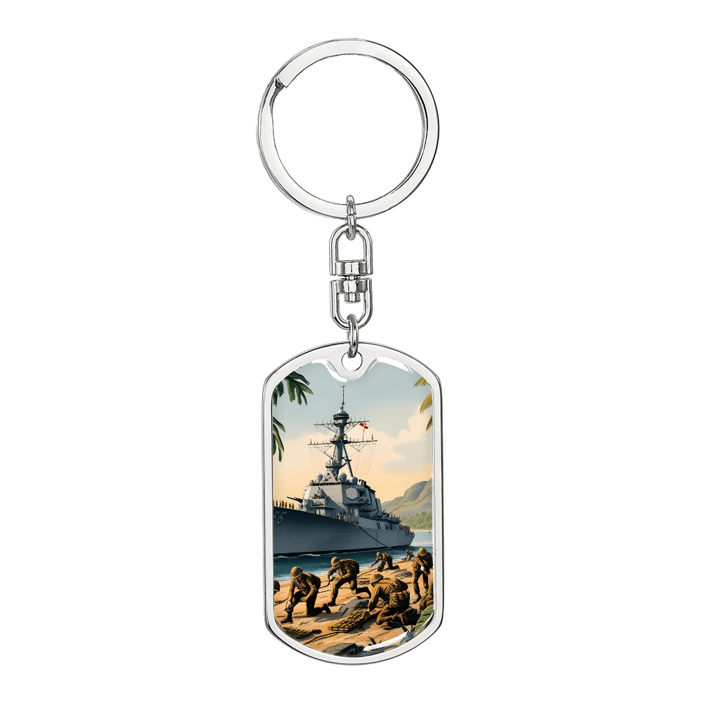 Naval Landing Dog Tag Keychain – Honor, Courage & Service | – Dog Tag with Swivel Keychain (Steel) Accessories by ShineOn Fulfillment