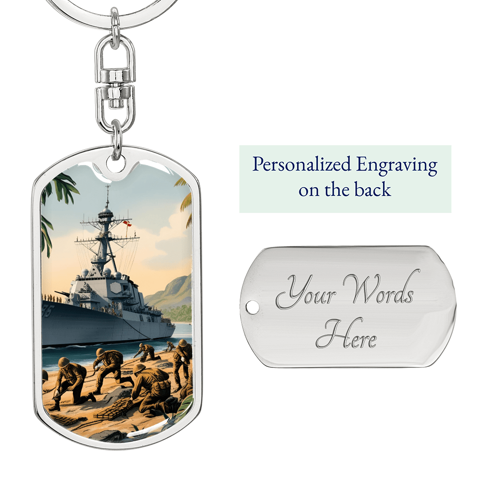 Naval Landing Dog Tag Keychain – Honor, Courage & Service | – Dog Tag with Swivel Keychain (Steel) Accessories by ShineOn Fulfillment