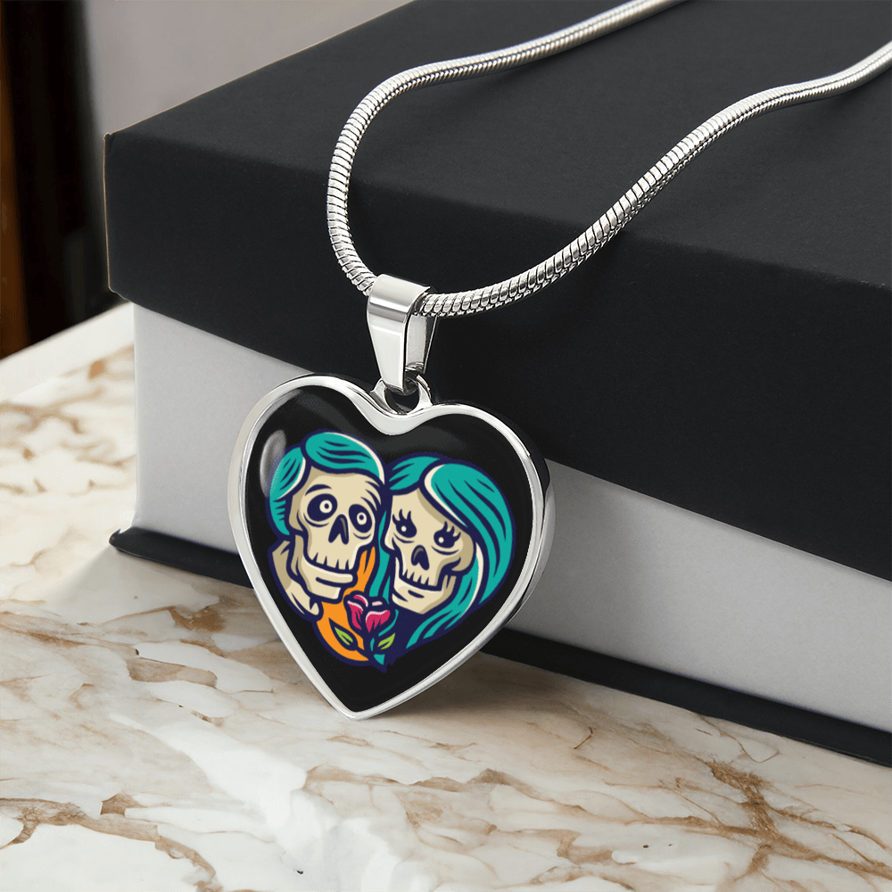 Sacred Heart Necklace – Day of the Dead Inspired Romantic – Luxury Necklace (Gold) Jewelry by ShineOn Fulfillment