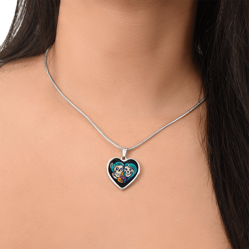Sacred Heart Necklace – Day of the Dead Inspired Romantic – Luxury Necklace (Gold) Jewelry by ShineOn Fulfillment