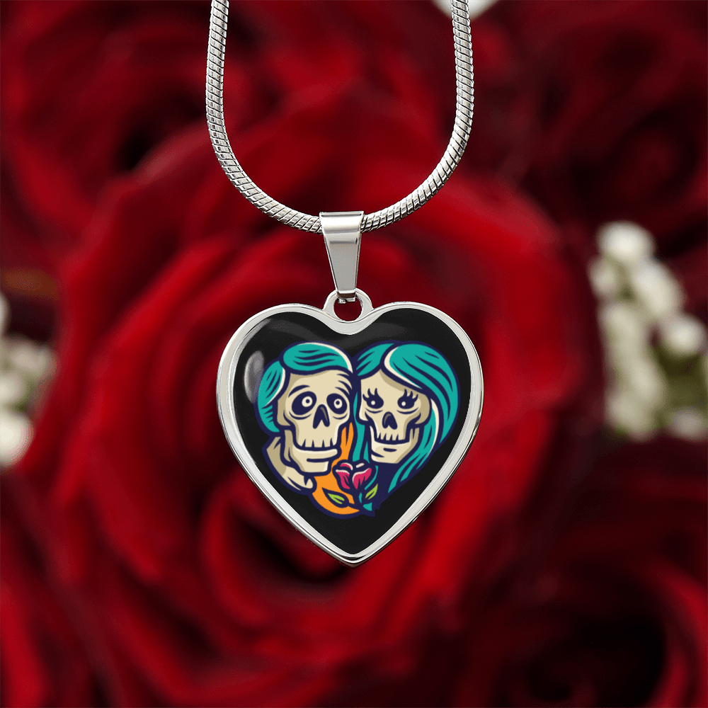 Sacred Heart Necklace – Day of the Dead Inspired Romantic – Luxury Necklace (Gold) Jewelry by ShineOn Fulfillment