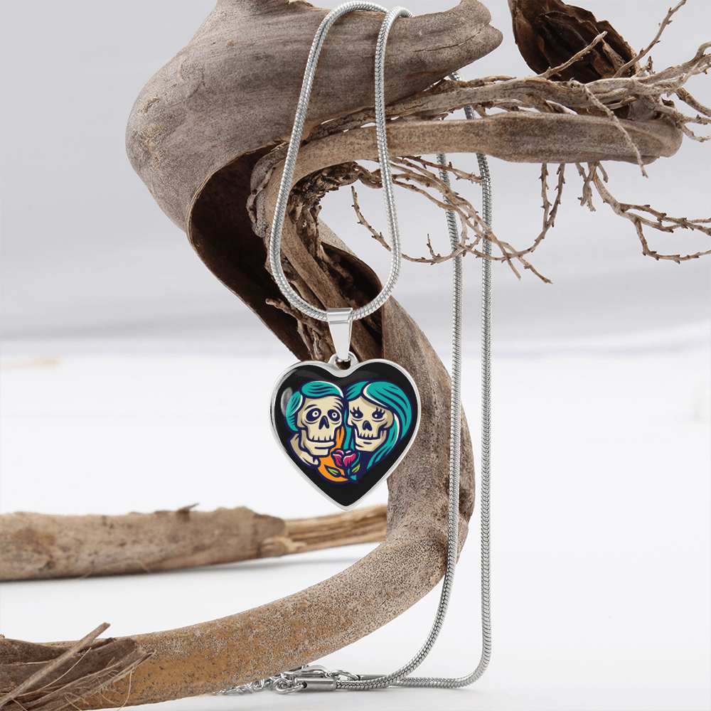 Sacred Heart Necklace – Day of the Dead Inspired Romantic – Luxury Necklace (Gold) Jewelry by ShineOn Fulfillment