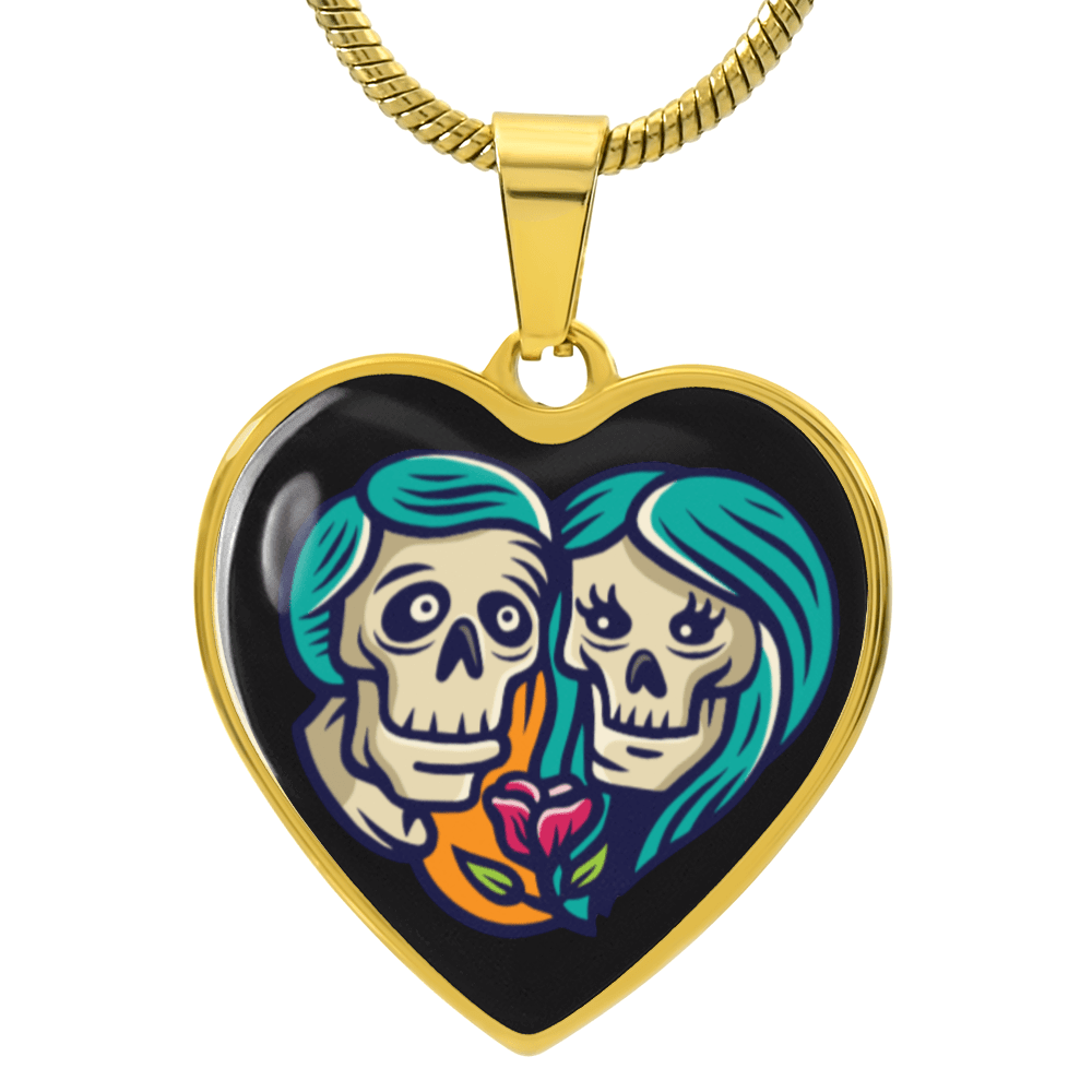 Sacred Heart Necklace – Day of the Dead Inspired Romantic – Luxury Necklace (Gold) Jewelry by ShineOn Fulfillment