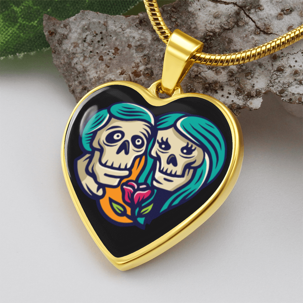 Sacred Heart Necklace – Day of the Dead Inspired Romantic – Luxury Necklace (Silver) Jewelry by ShineOn Fulfillment