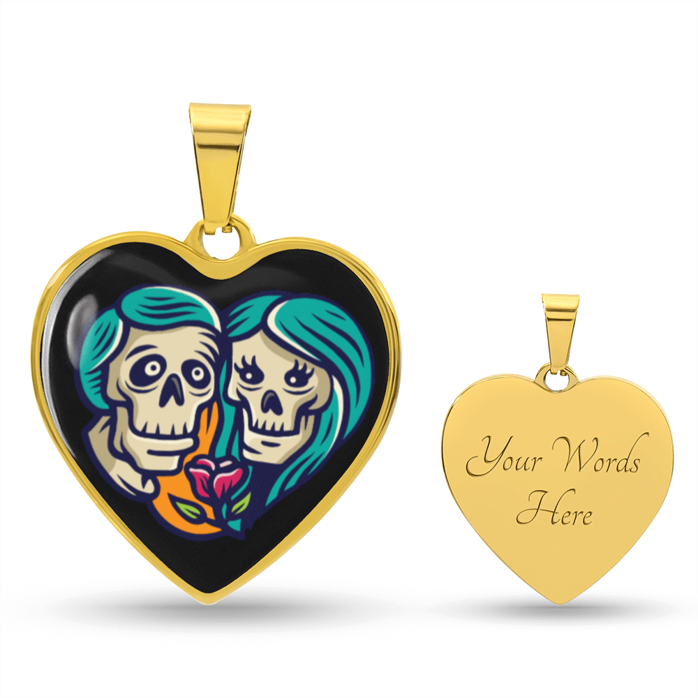 Sacred Heart Necklace – Day of the Dead Inspired Romantic – Luxury Necklace (Gold) Jewelry by ShineOn Fulfillment