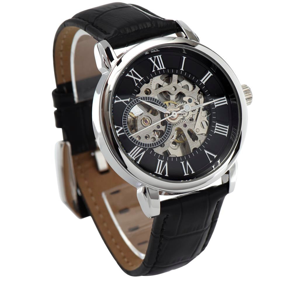 Men's Skeleton Automatic Watch – Luxury Leather Strap Gift | – Luxury Box w/LED Jewelry by ShineOn Fulfillment