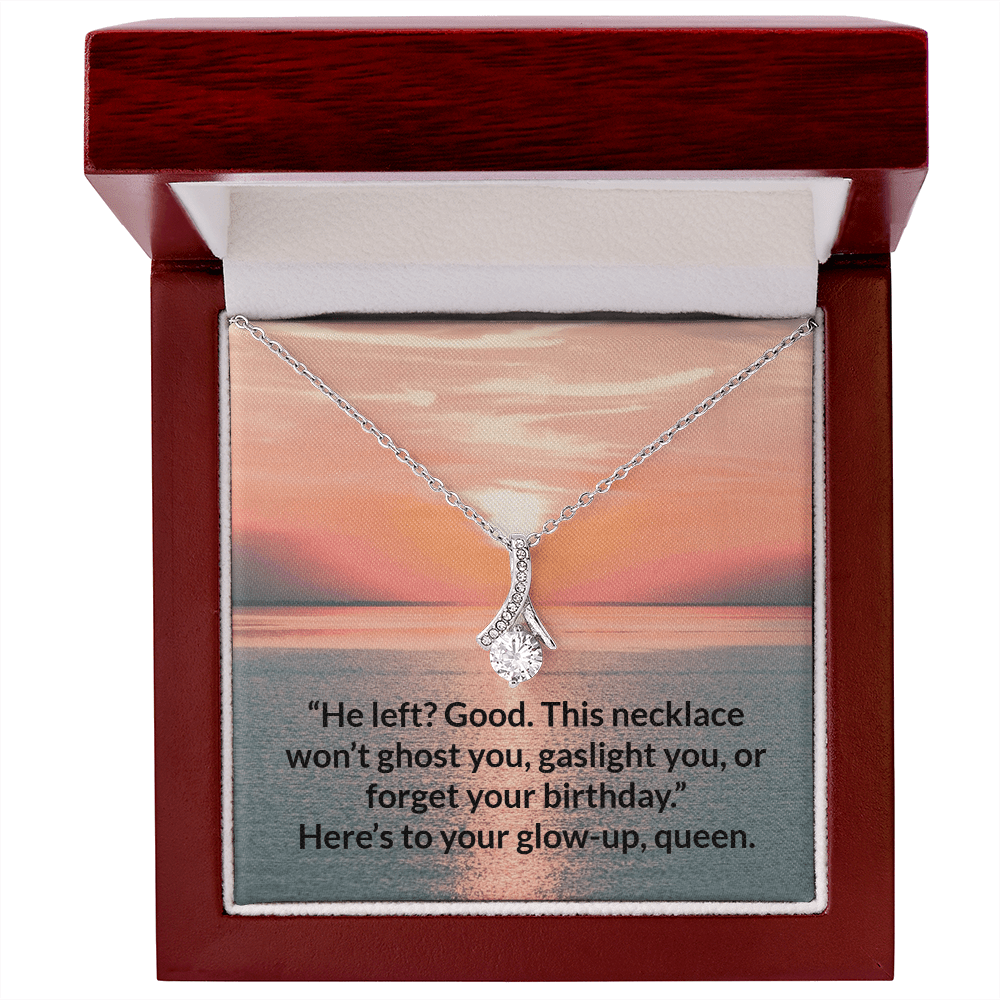 Glow - Up Mode: Activated – Alluring Beauty Necklace – 14k White Gold Finish Jewelry for C30084TG (5 view)