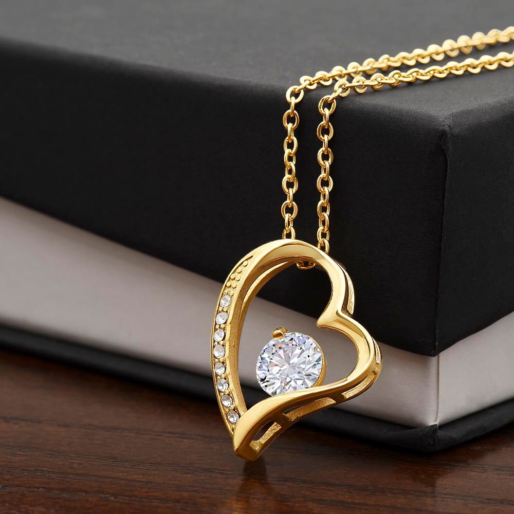 Forever Love Necklace – Timeless Heart Pendant with Dazzling – 18k Yellow Gold Jewelry by ShineOn Fulfillment