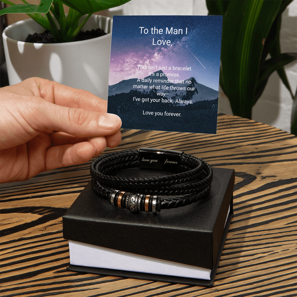 Love You Forever Bracelet – Meaningful Gift for Him | Vegan – Two Tone Box Apparel by ShineOn Fulfillment