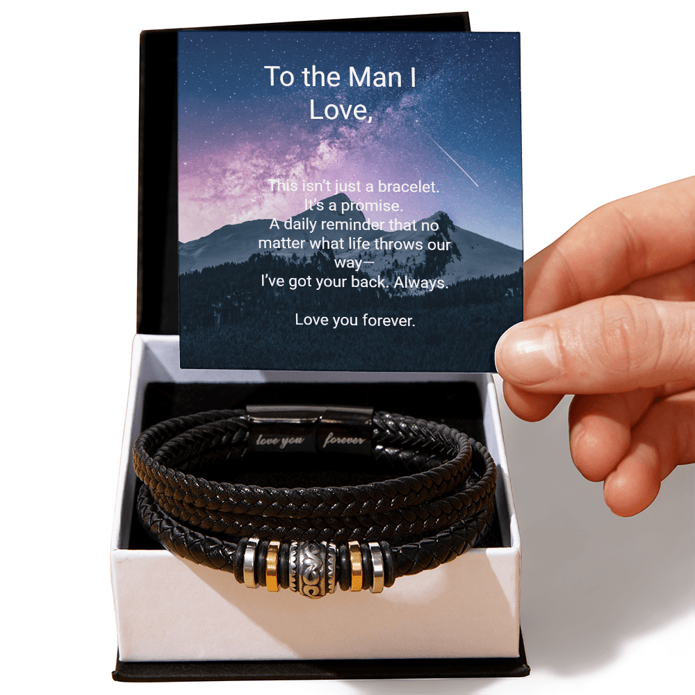 Love You Forever Bracelet – Meaningful Gift for Him | Vegan – Two Tone Box Apparel by ShineOn Fulfillment