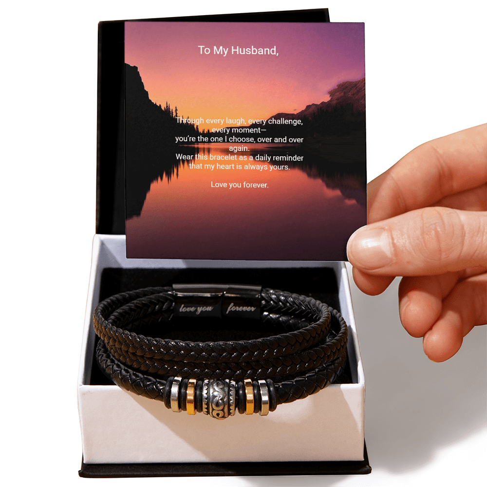 Love You Forever Bracelet for Husband – Romantic Gift | – Two Tone Box Jewelry by ShineOn Fulfillment