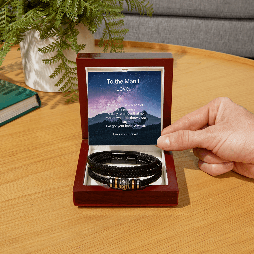Love You Forever Bracelet – Meaningful Gift for Him | Vegan – Luxury Box w/LED Apparel by ShineOn Fulfillment
