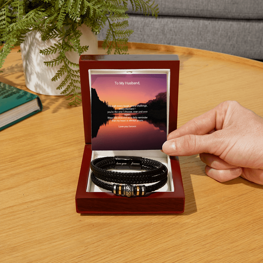 Love You Forever Bracelet for Husband – Romantic Gift | – Luxury Box w/LED Jewelry by ShineOn Fulfillment
