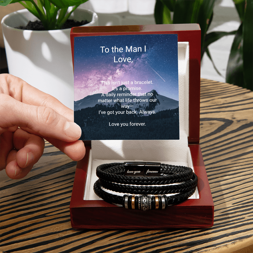 Love You Forever Bracelet – Meaningful Gift for Him | Vegan – Luxury Box w/LED Apparel by ShineOn Fulfillment
