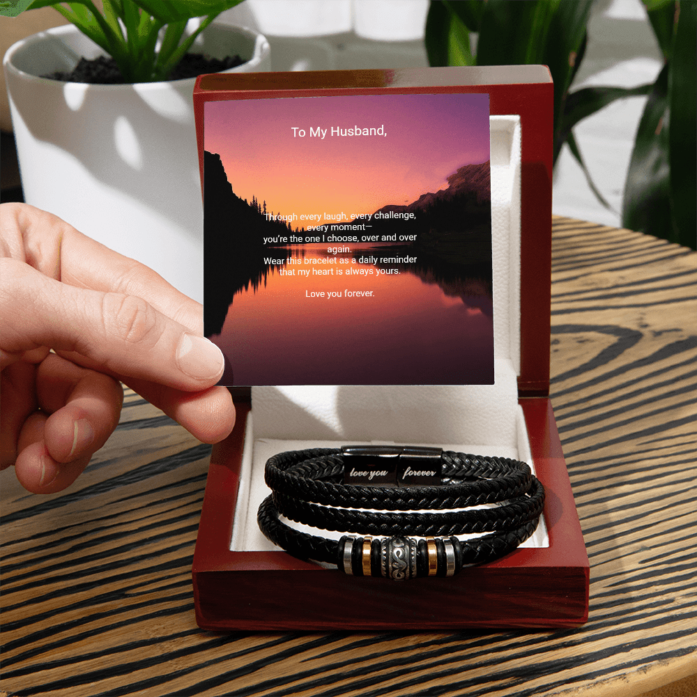 Love You Forever Bracelet for Husband – Romantic Gift | – Luxury Box w/LED Jewelry by ShineOn Fulfillment