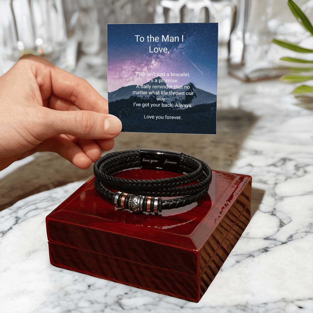 Love You Forever Bracelet – Meaningful Gift for Him | Vegan – Luxury Box w/LED Apparel by ShineOn Fulfillment