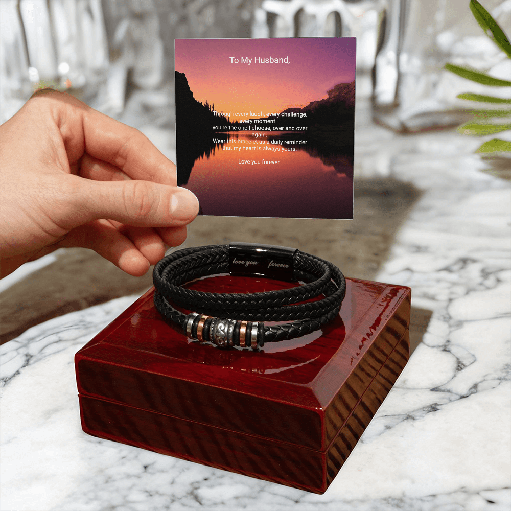 Love You Forever Bracelet for Husband – Romantic Gift | – Luxury Box w/LED Jewelry by ShineOn Fulfillment