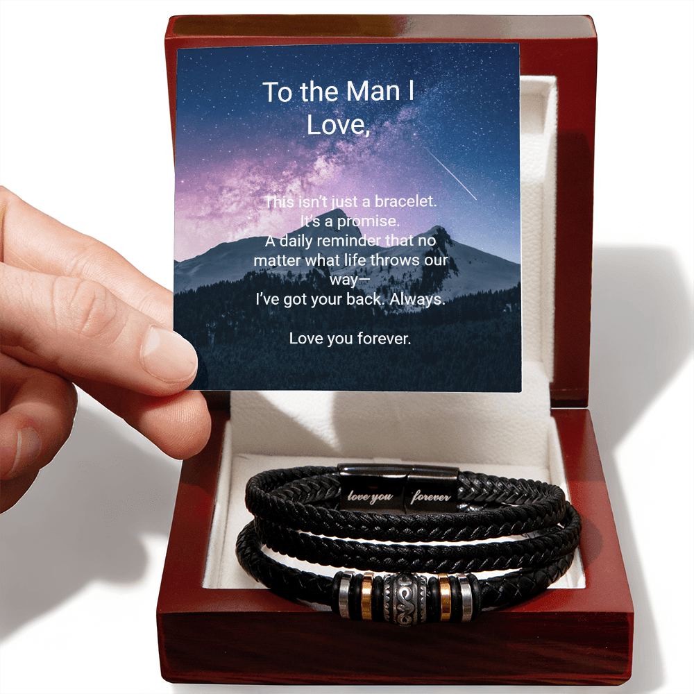 Love You Forever Bracelet – Meaningful Gift for Him | Vegan – Luxury Box w/LED Apparel by ShineOn Fulfillment