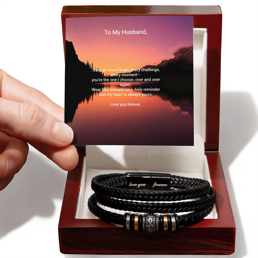 Love You Forever Bracelet for Husband – Romantic Gift | – Luxury Box w/LED Jewelry by ShineOn Fulfillment