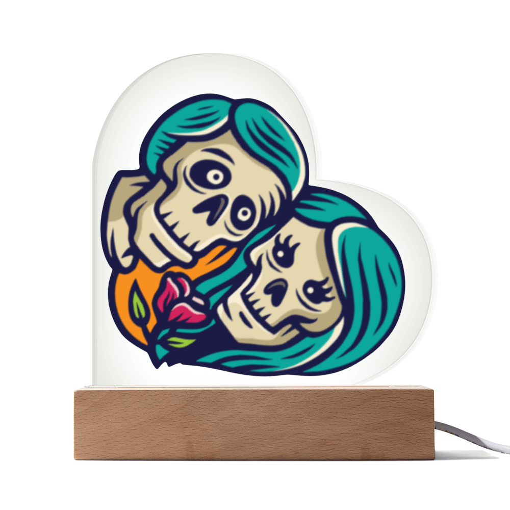 Sacred Heart couple - Light up | Acrylic Heart Plaque – Corded LED Base Miscellaneous for decor (1 view)
