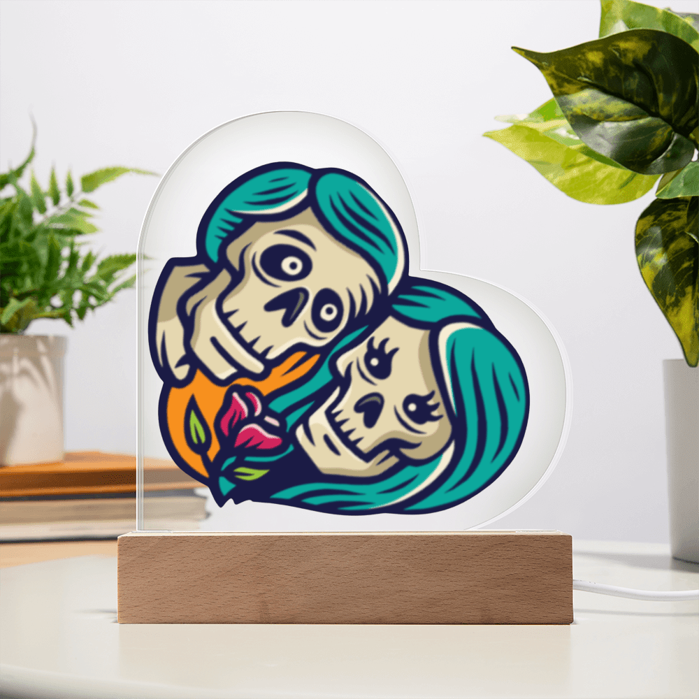 Sacred Heart couple - Light up | Acrylic Heart Plaque – Corded LED Base Miscellaneous for decor (2 view)