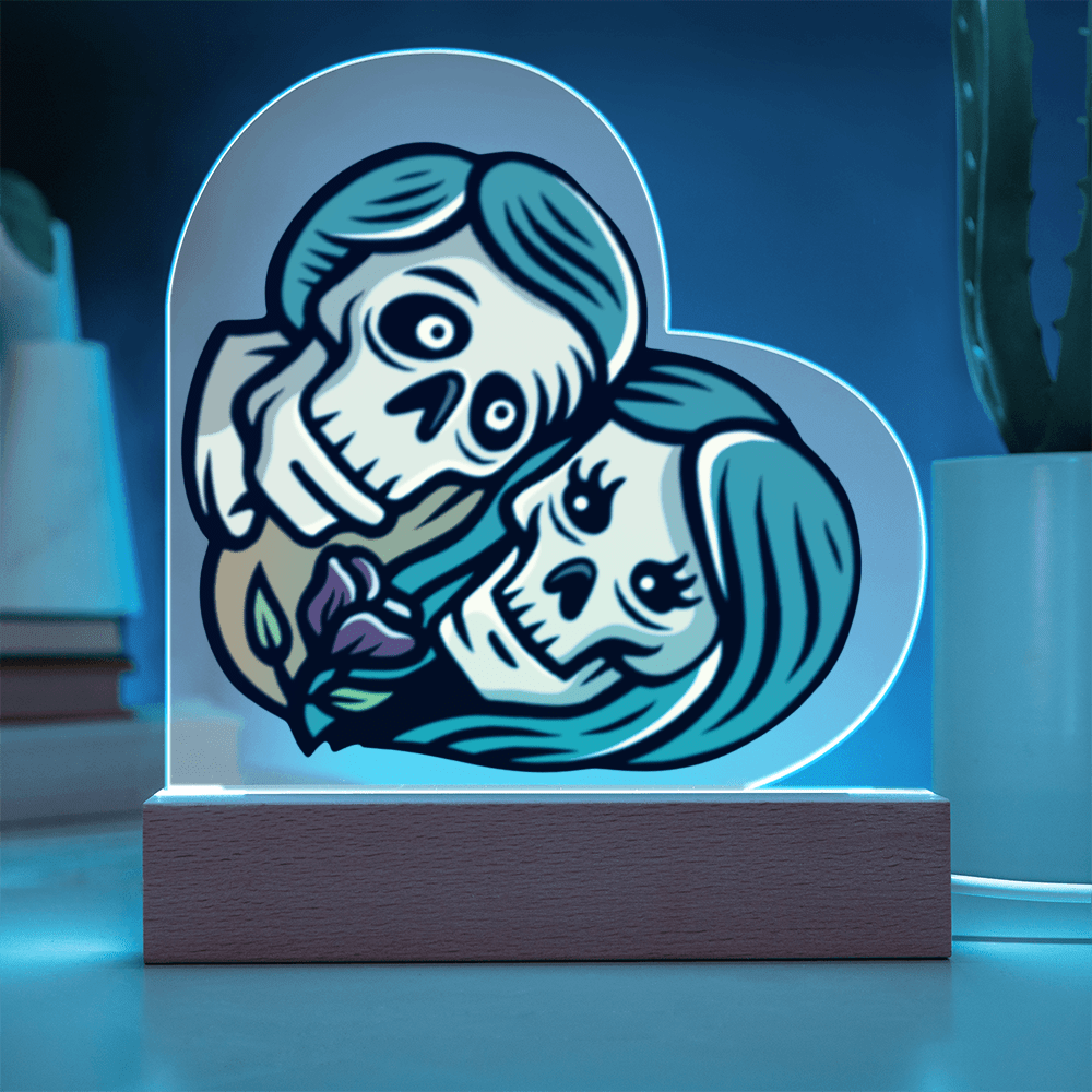Sacred Heart couple - Light up | Acrylic Heart Plaque – Corded LED Base Miscellaneous for decor (3 view)