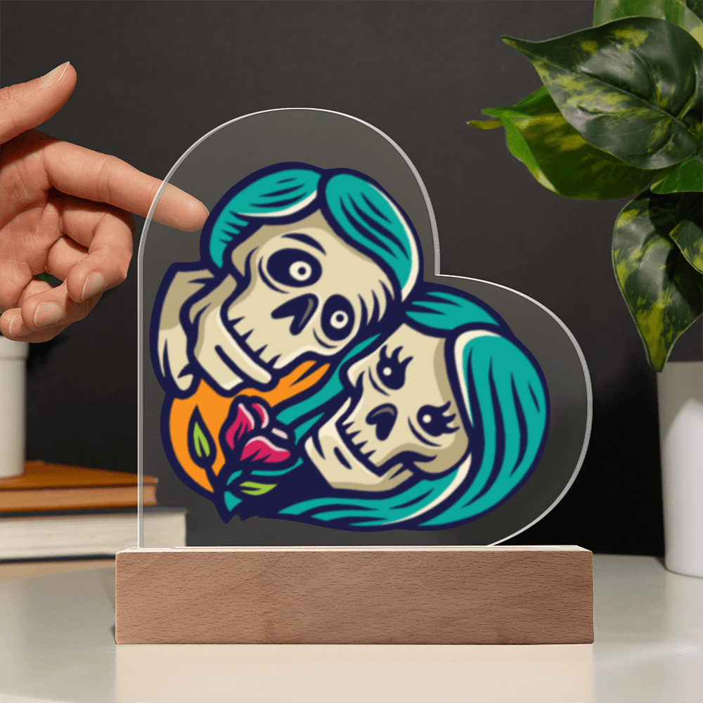 Sacred Heart couple - Light up | Acrylic Heart Plaque – Battery Powered LED Base Miscellaneous for decor (10 view)