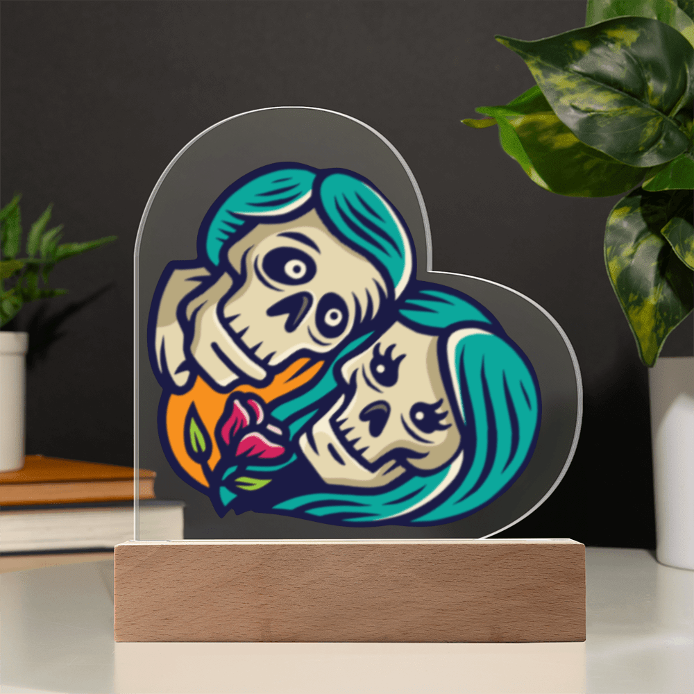Sacred Heart couple - Light up | Acrylic Heart Plaque – Battery Powered LED Base Miscellaneous for decor (6 view)