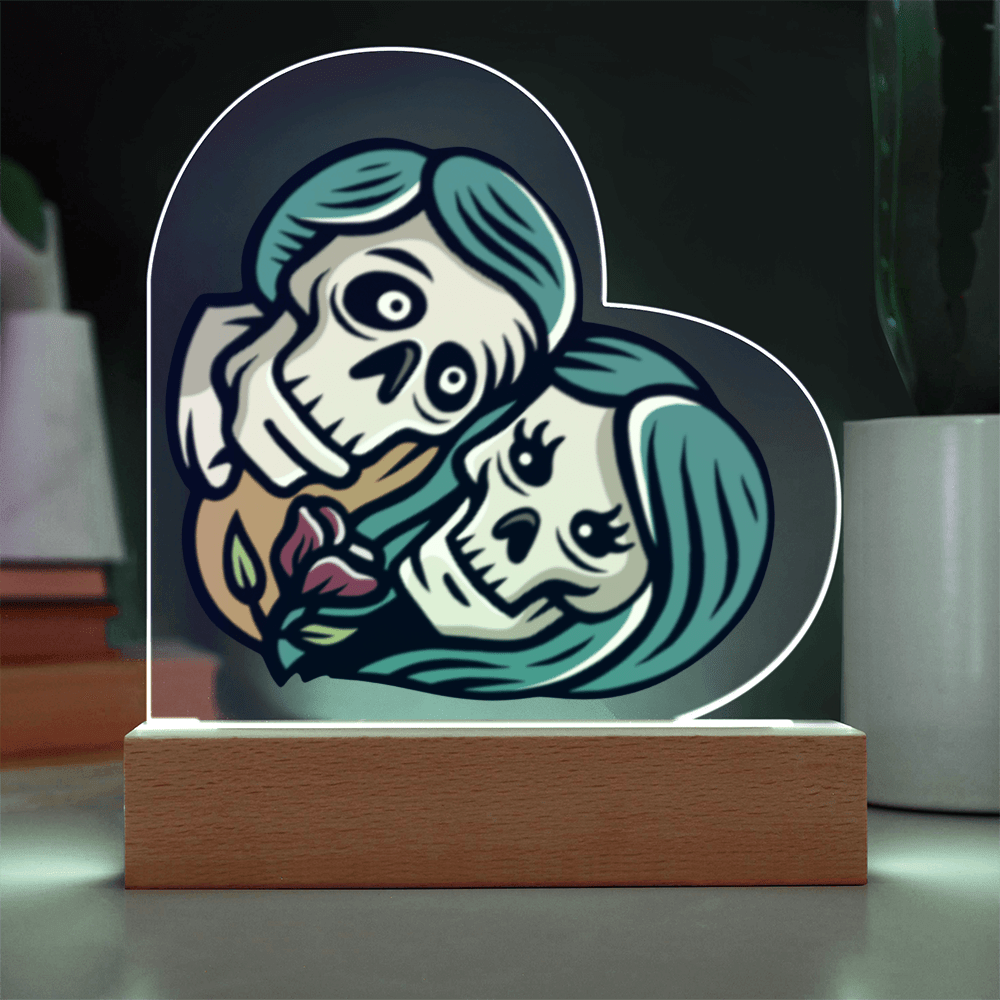 Sacred Heart couple - Light up | Acrylic Heart Plaque – Battery Powered LED Base Miscellaneous for decor (8 view)
