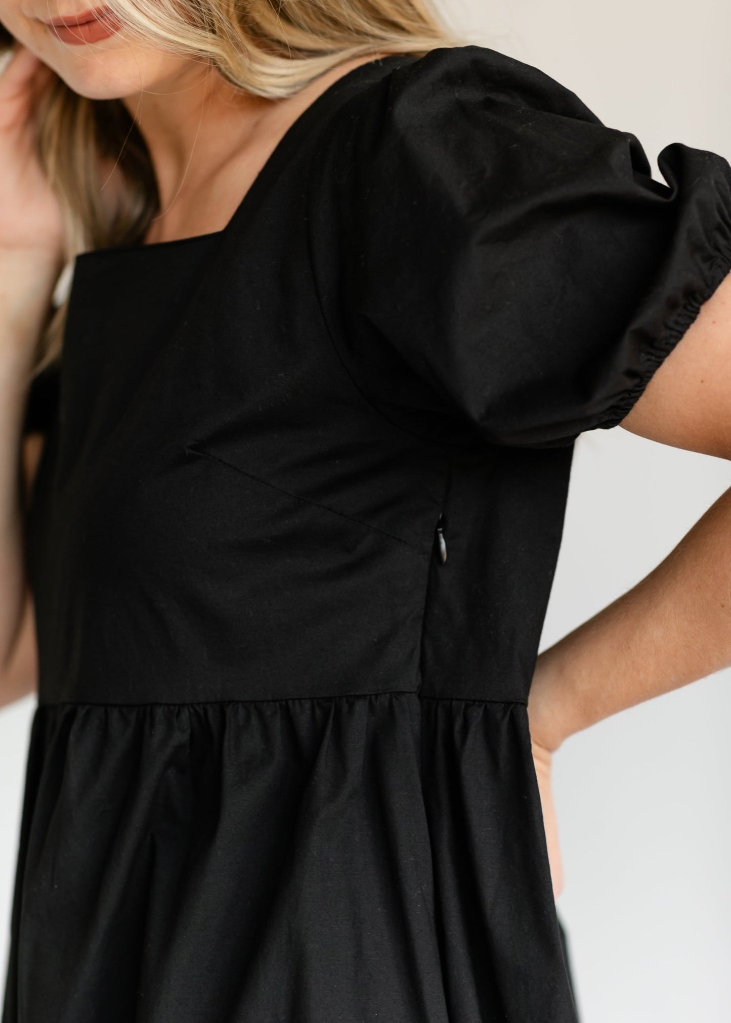 Ava Square Neck Midi Dress – Black IC Dresses for glow - up collection (12 view)