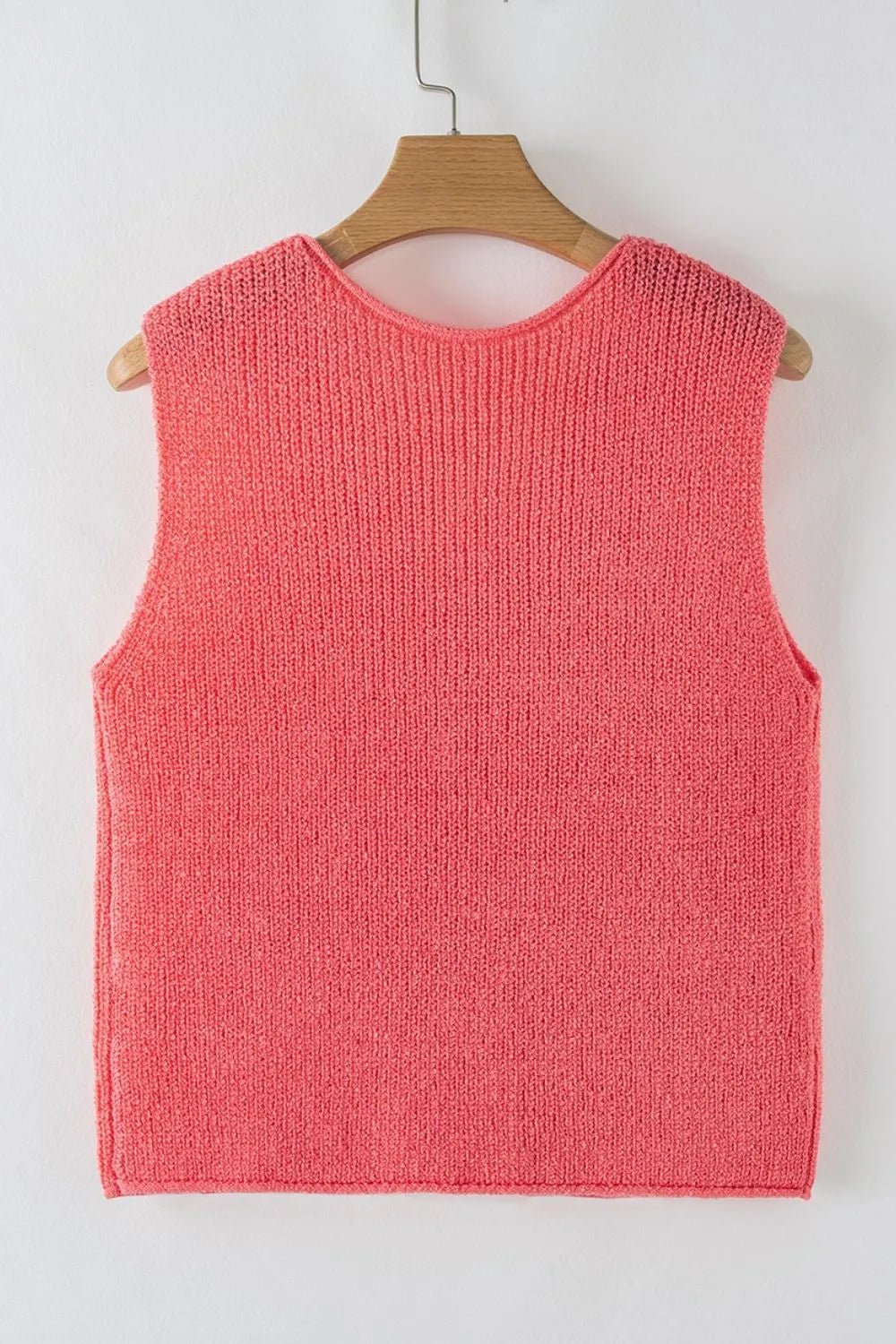 Double Tie V Neck Sweater Vest – Burnt Coral for Shopify Collective (7 view)
