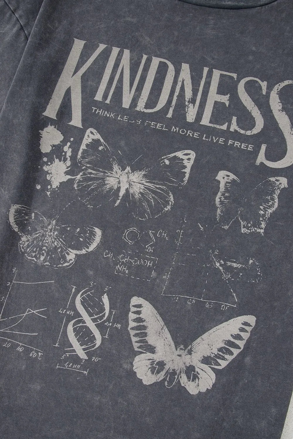 Kindness Butterflies Graphic Mineral Wash Loose Tee – Dark Gray for Shopify Collective (11 view)