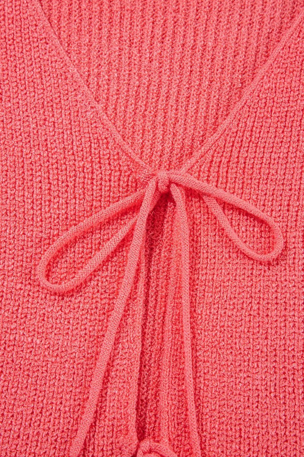 Double Tie V Neck Sweater Vest – Burnt Coral for Shopify Collective (10 view)