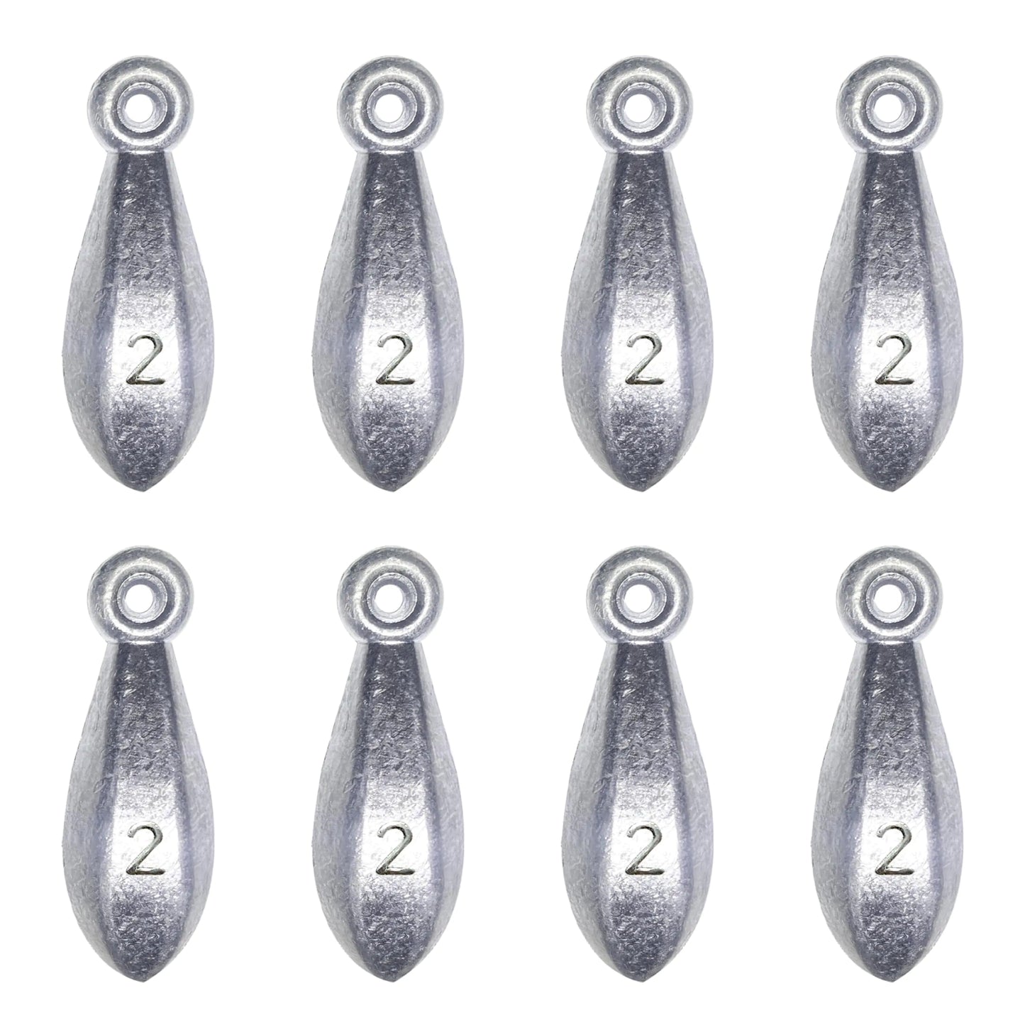 Bank Sinkers Fishing Weights – Bullet Sinkers for Surf, Pier & Saltwater Fishing | 2oz – 2 Ounce - 8pcs Fishing Gear for bank sinkers (1 view)