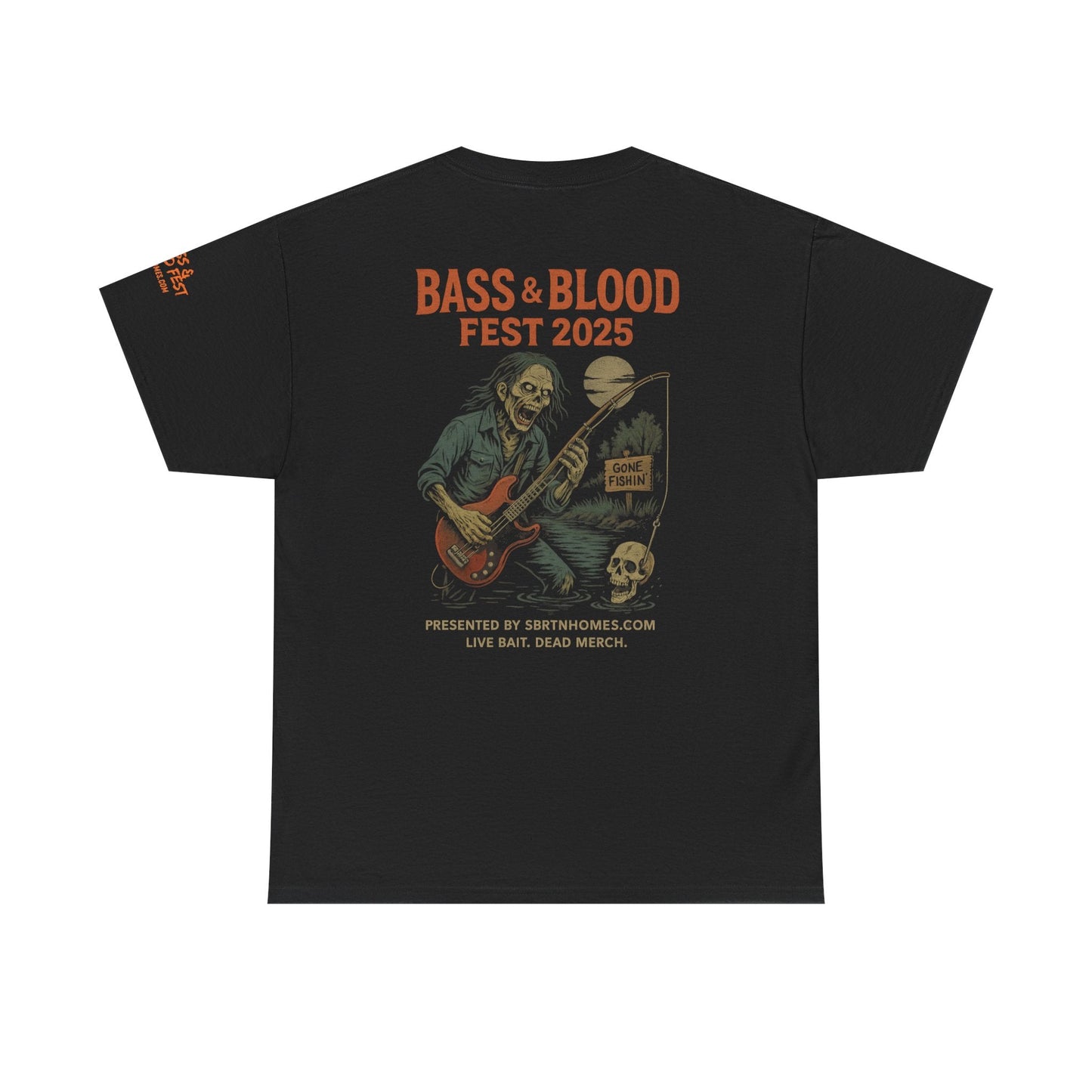 Bass & Blood Fest 2025 Tee – Undead Tour Merch for Metalheads & Mayhem | Lizard Designs – Black T-Shirt for Band Merchandise (1 view)