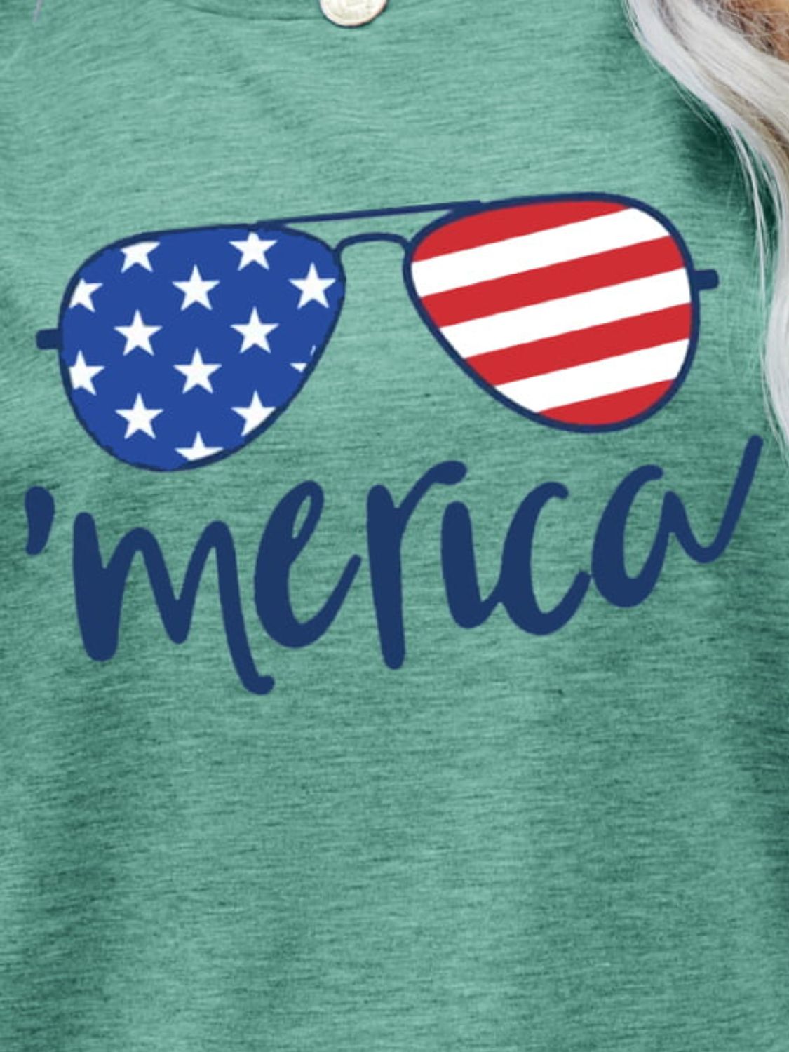 US Flag Glasses Graphic Tee – Gum Leaf Women's Top for Shopify Collective (11 view)