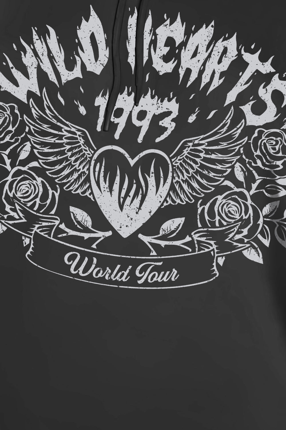 Simply Love Full Size WILD HEARTS 1993 WORLD TOUR Graphic Hoodie – Black Hoodies for Shopify Collective (3 view)