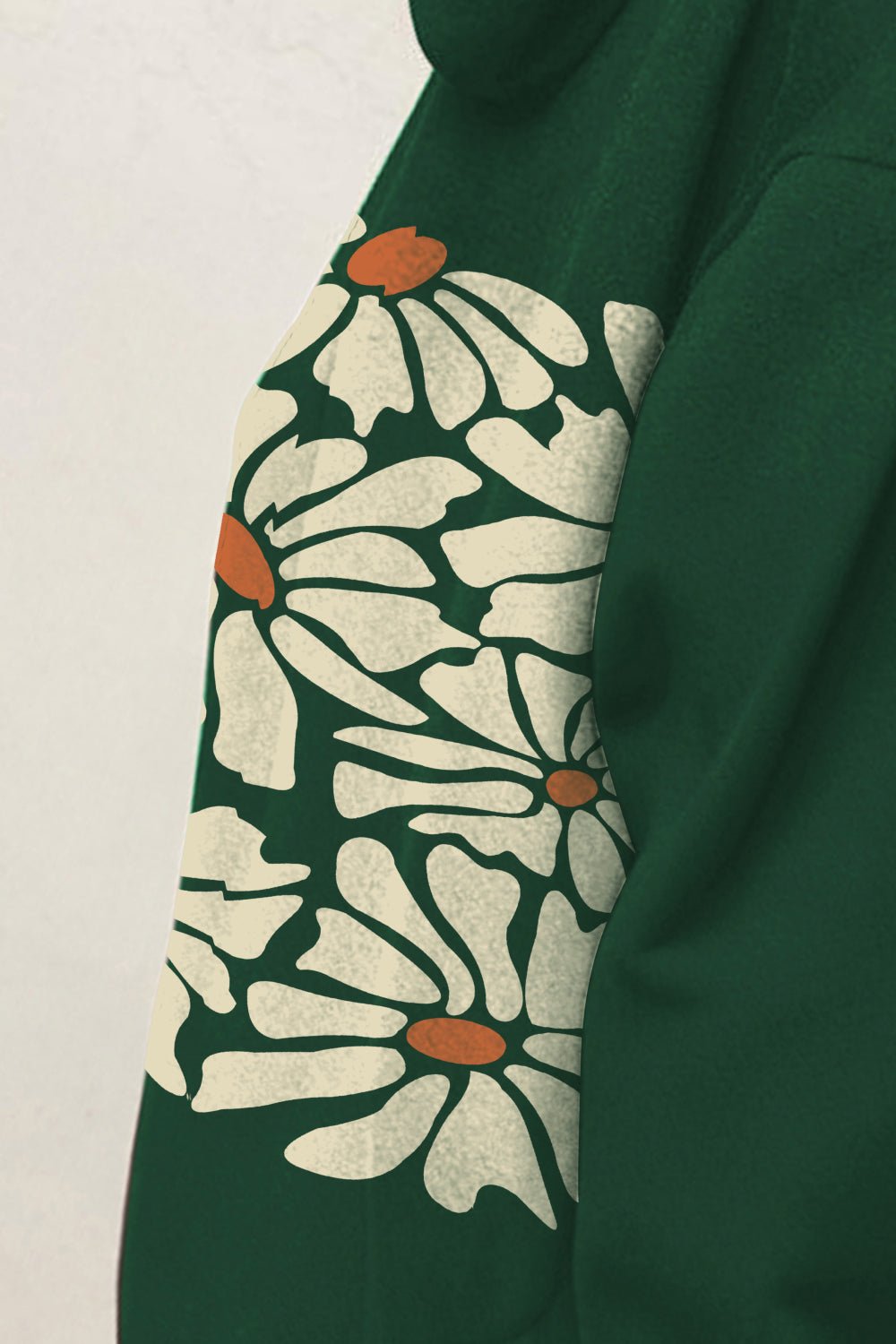 Simply Love Simply Love Full Size Dropped Shoulder Floral Graphic Hoodie – Green Women's Top for Shopify Collective (3 view)
