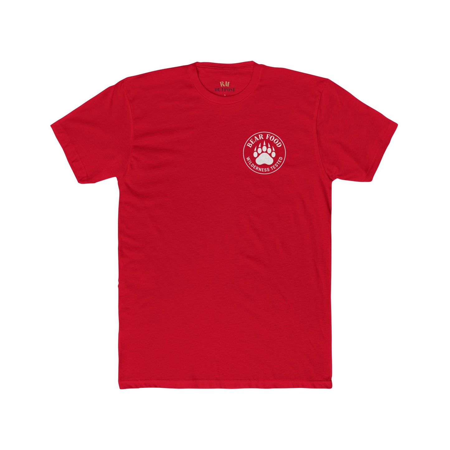 Bear Food Tee – Wilderness Tested Graphic Shirt White logo | Outdoor Adventure Apparel – Solid Red T-Shirt for adventure (25 view)