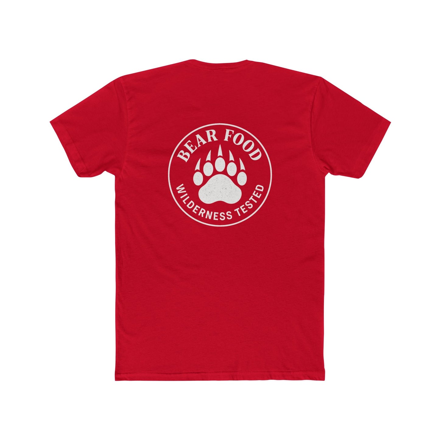 Bear Food Tee – Wilderness Tested Graphic Shirt White logo | Outdoor Adventure Apparel – Solid Red T-Shirt for adventure (26 view)