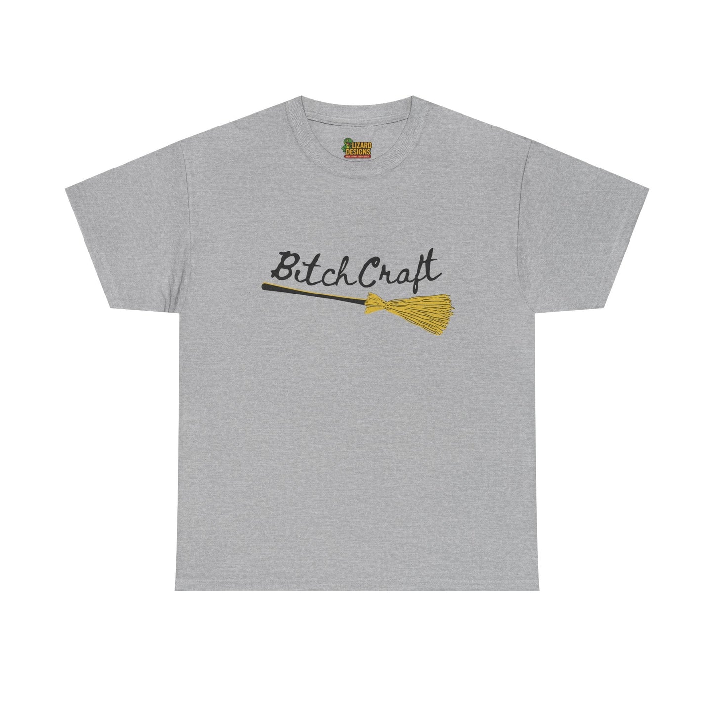 BitchCraft Broomstick Tee – Witchy Humor & Halloween Vibes | Graphic T-Shirts – Sport Grey T-Shirt for Casual Wear (13 view)