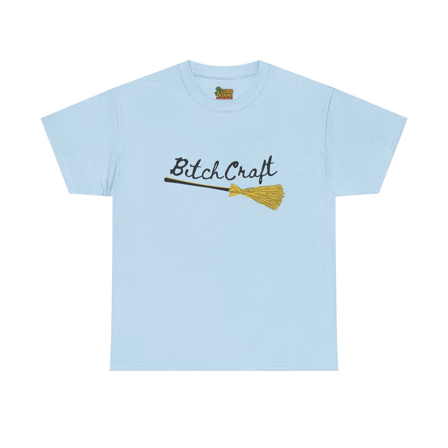 BitchCraft Broomstick Tee – Witchy Humor & Halloween Vibes | Graphic T-Shirts – Light Blue T-Shirt for Casual Wear (17 view)