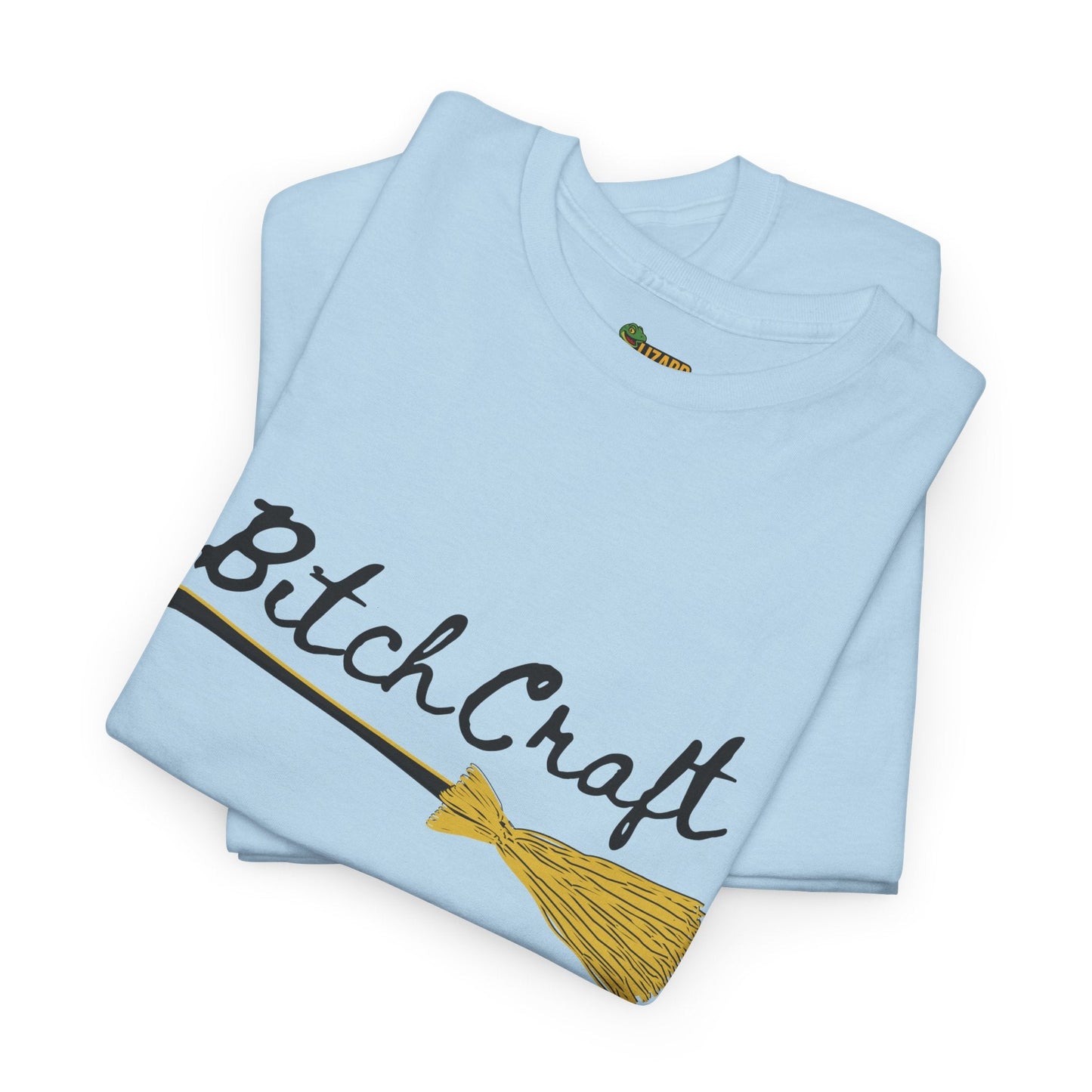 BitchCraft Broomstick Tee – Witchy Humor & Halloween Vibes | Graphic T-Shirts – Light Blue T-Shirt for Casual Wear (19 view)