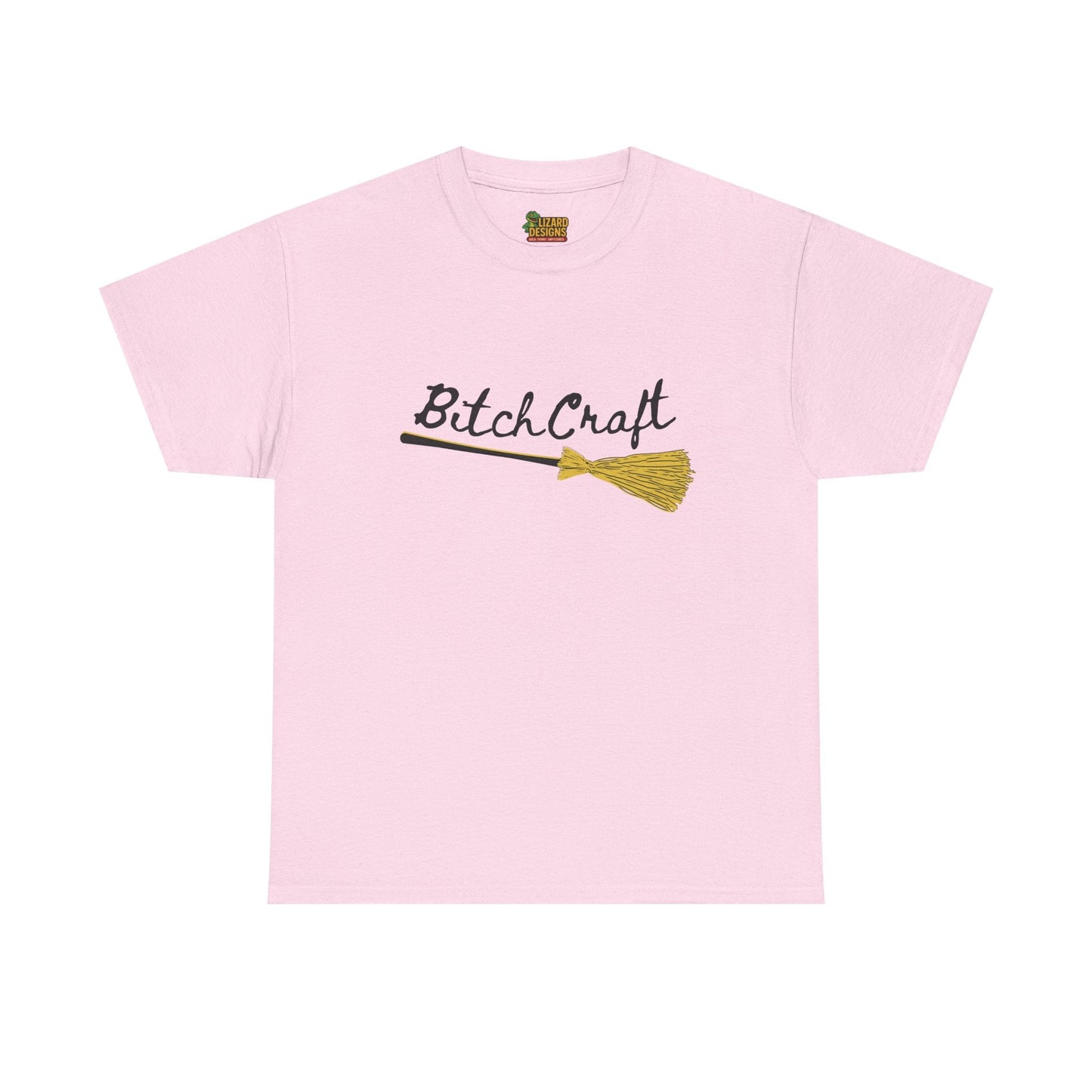 BitchCraft Broomstick Tee – Witchy Humor & Halloween Vibes | Graphic T-Shirts – Light Pink T-Shirt for Casual Wear (21 view)