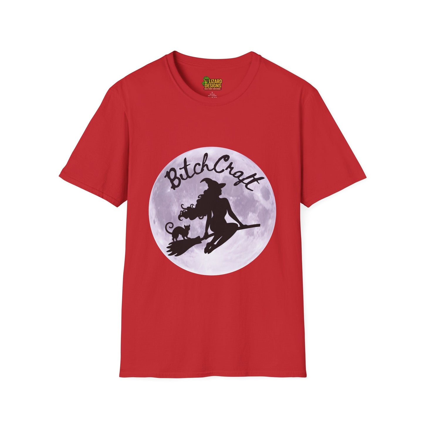 BitchCraft Witch & Cat Tee – Purple Moon Witchy Vibes | Graphic T-Shirts – Red T-Shirt for Alternative Fashion (45 view)