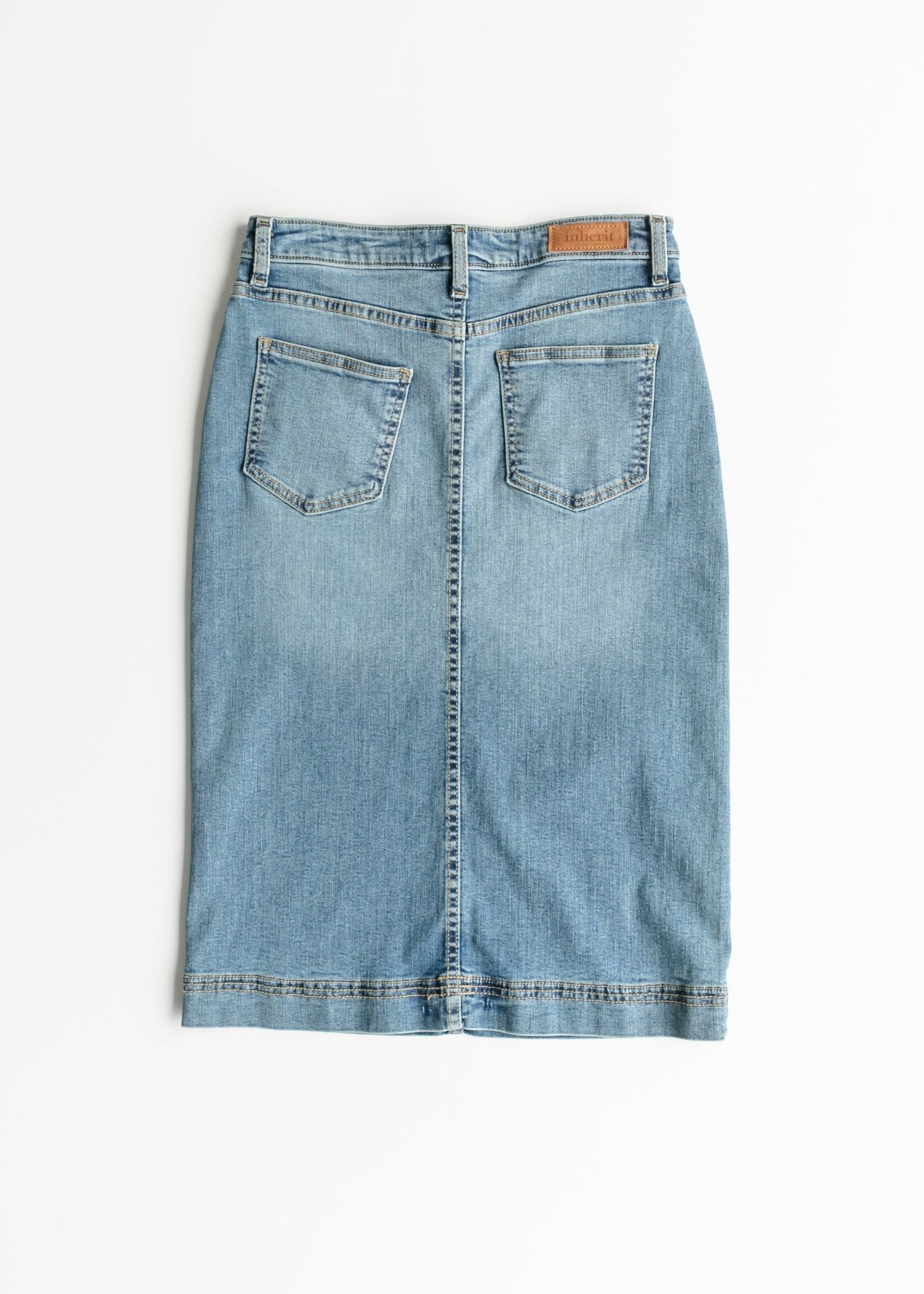Bryn Light Wash Denim Midi Skirt – 2 IC Skirts for Inherit Co. (11 view)