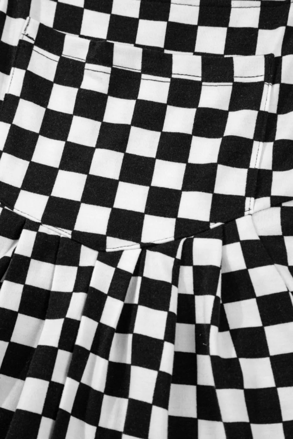 Checkered Print Pocketed Wide Leg Jumpsuit – Black for Shopify Collective (11 view)