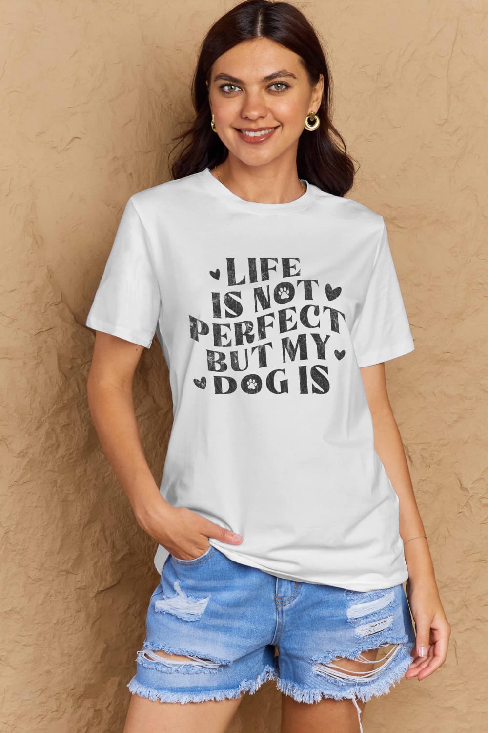 Simply Love Full Size Dog Slogan Graphic Cotton T-Shirt – Bleach by Simply Love